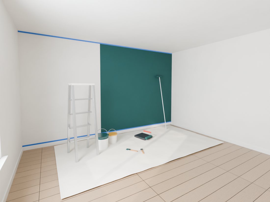 Parede a ser pintada pela equipa da Novartpaint